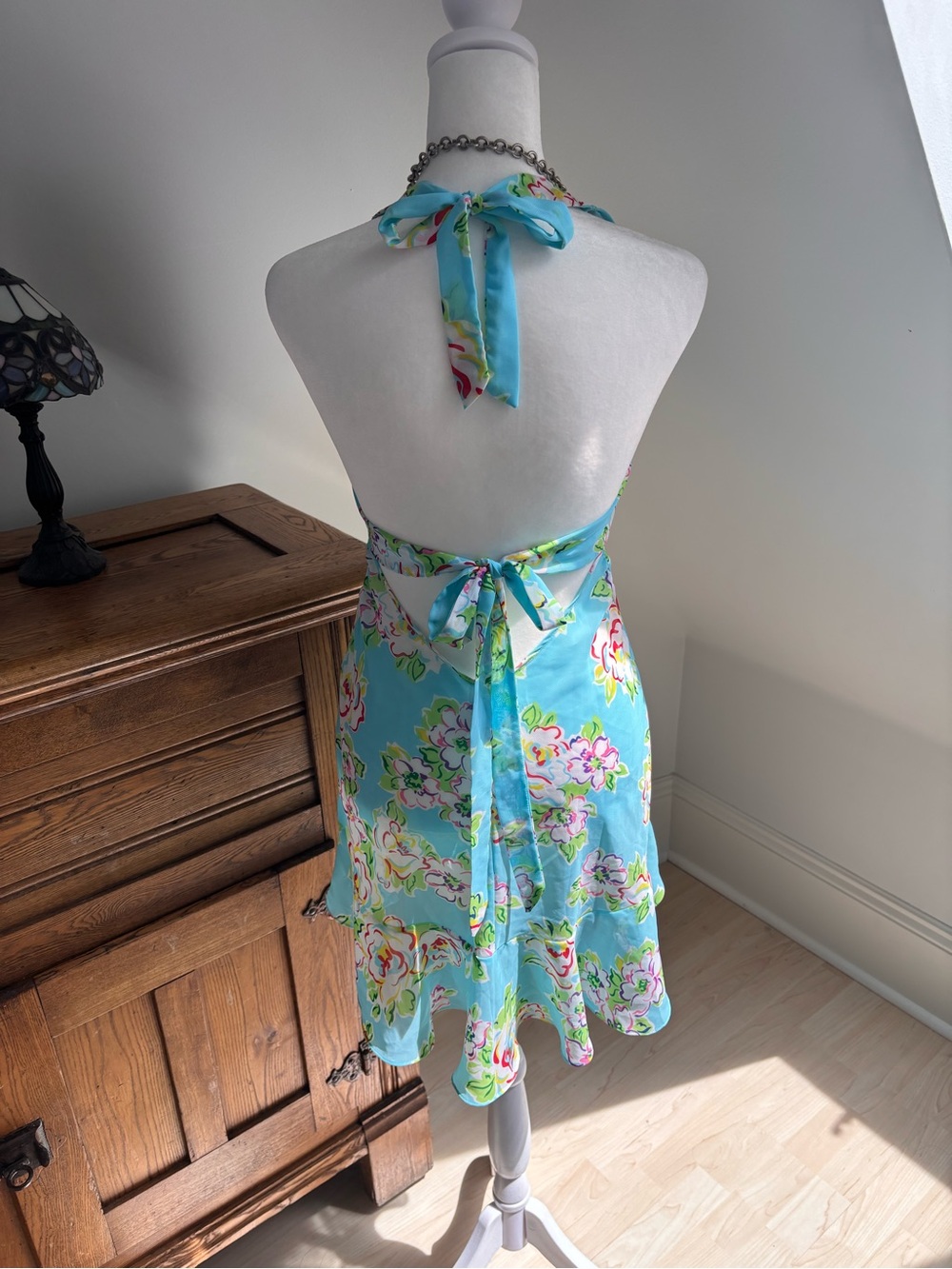 Y2K Floral Halter Dress 💙 - Picture 2 of 7